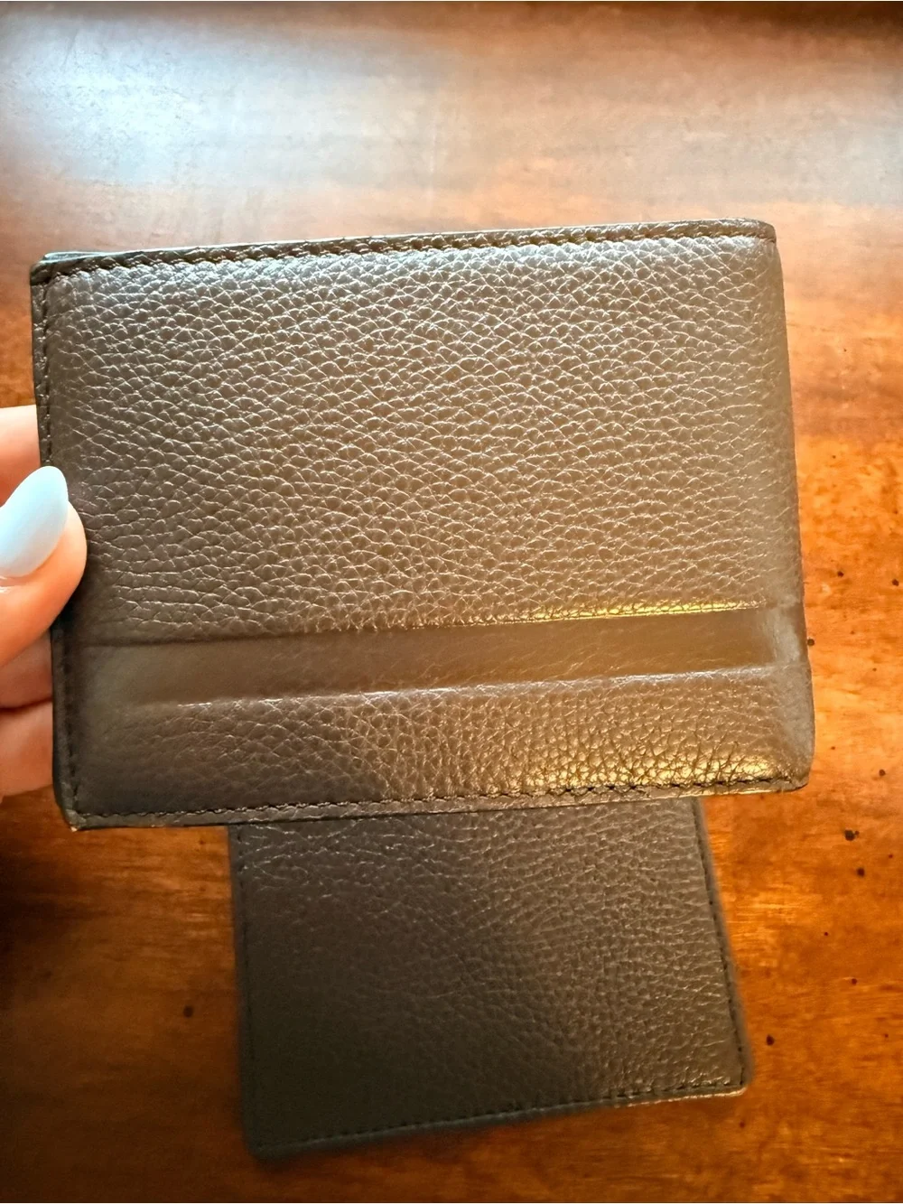 NWOT Coach Men's Pebbled Leather Bi-Fold Wallet in Brown